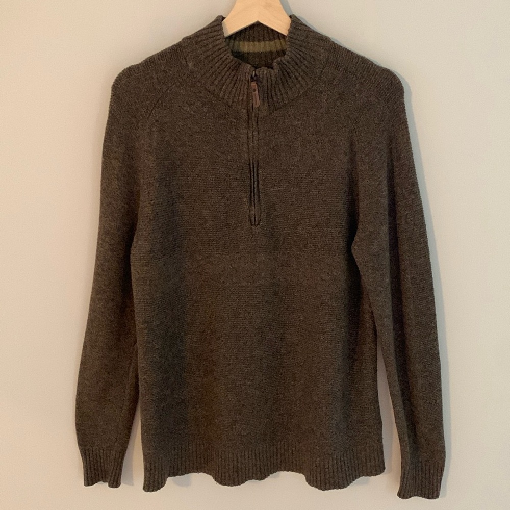 Smartwool Ripple Ridge Half Zip Merino Wool Sweater Brown Medium Preppy Fall